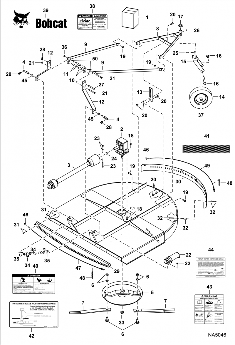 Bobcat lawn deals mower parts