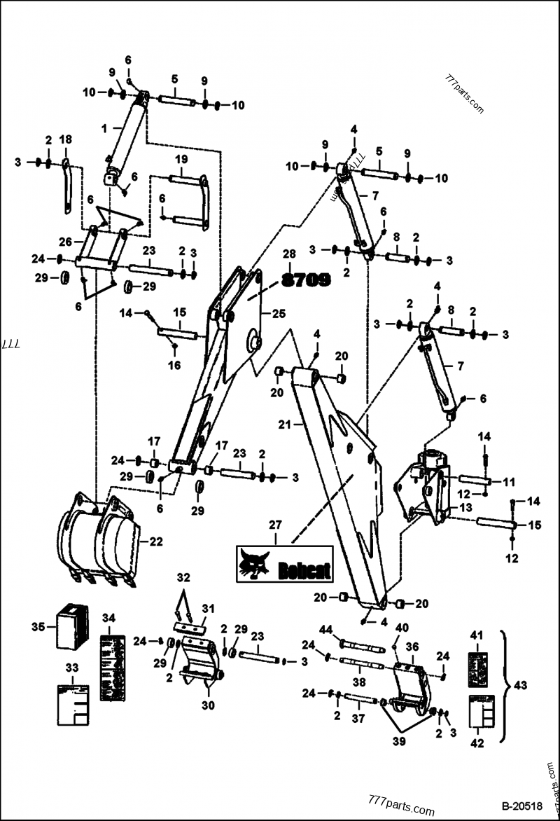 7108080 KIT PIN ON X-CHANGE - Bobcat spare part | 777parts.com