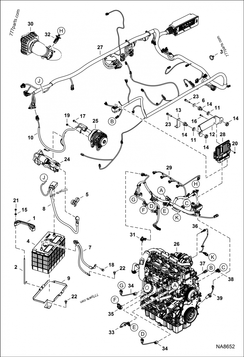 7288180 SENSOR, TURBO EXHAUST GAS TEMP Bobcat spare part