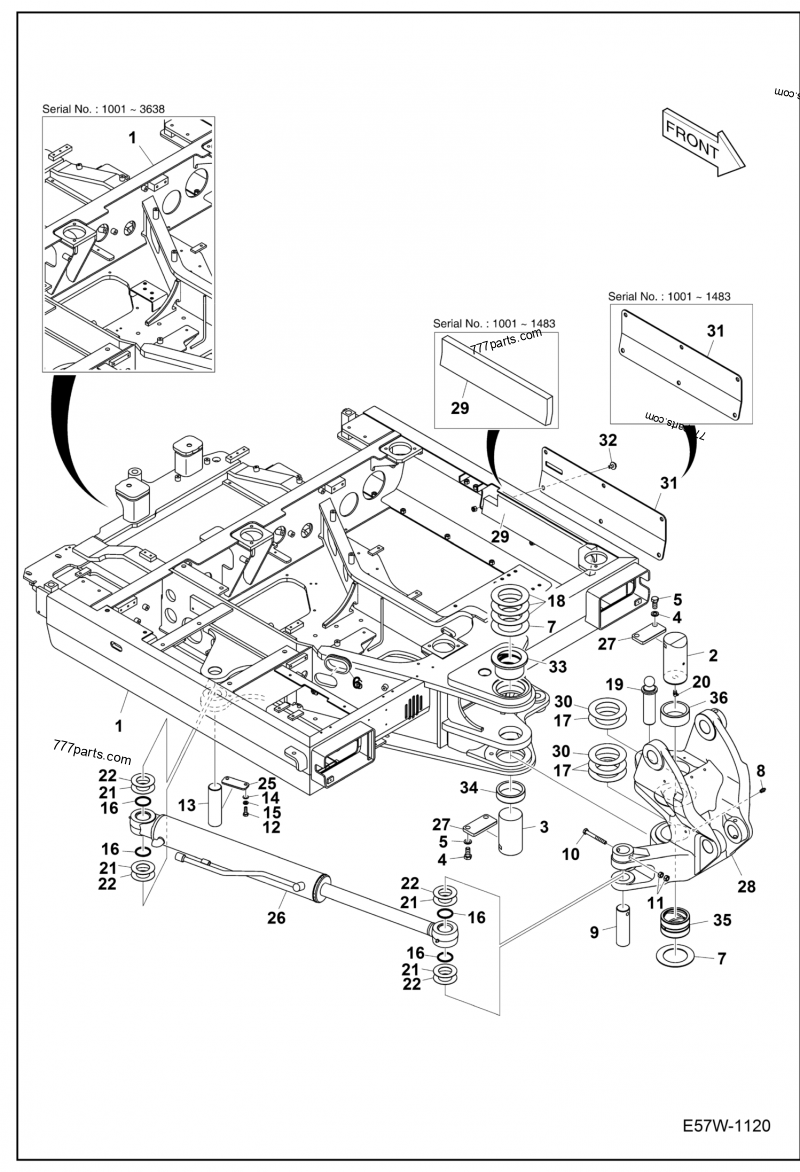7418806 BUSHING PIVOT - Bobcat spare part | 777parts.com