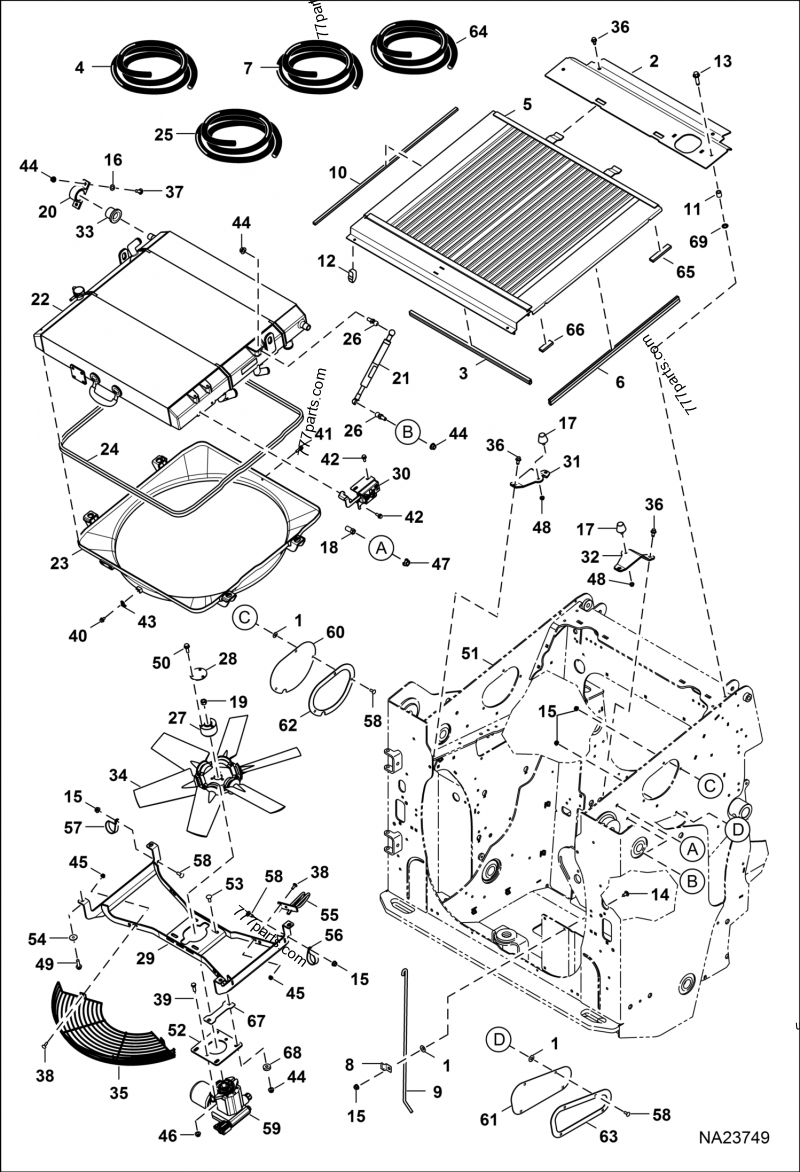 7440786 EXCHANGER OIL WATER AIR - Bobcat spare part | 777parts.com 