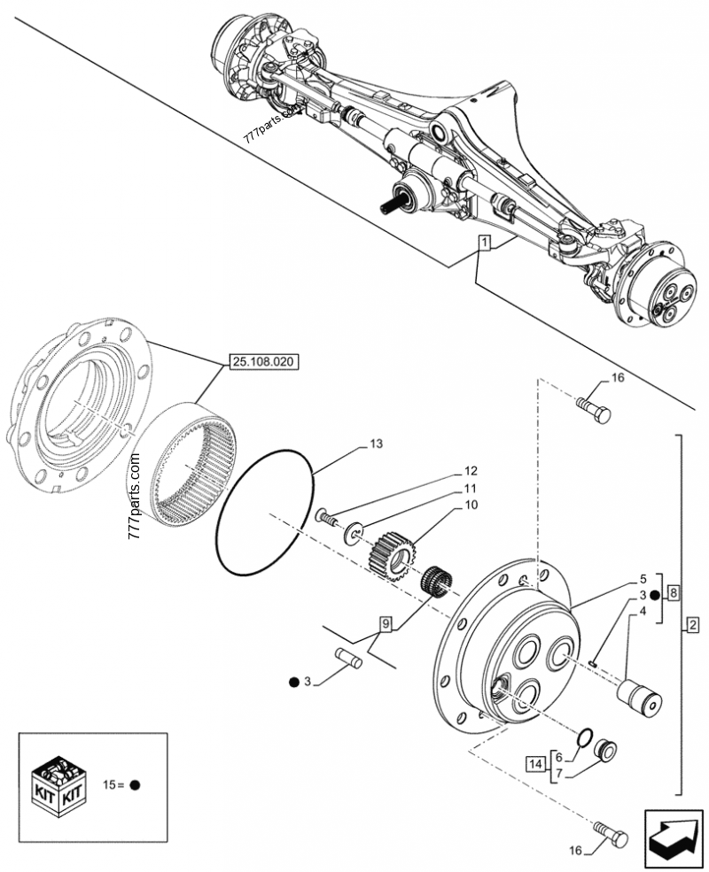 47361879 SCREW,M8 x 20 Full 8.8 PHC - Case spare part