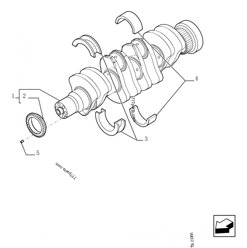 2853822 CRANKSHAFT - Case spare part | 777parts.com