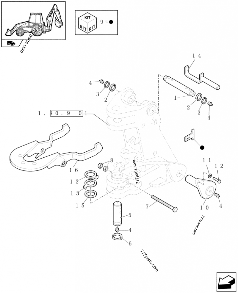 85802872 PIN,55mm OD x 122mm L - Case spare part | 777parts.com