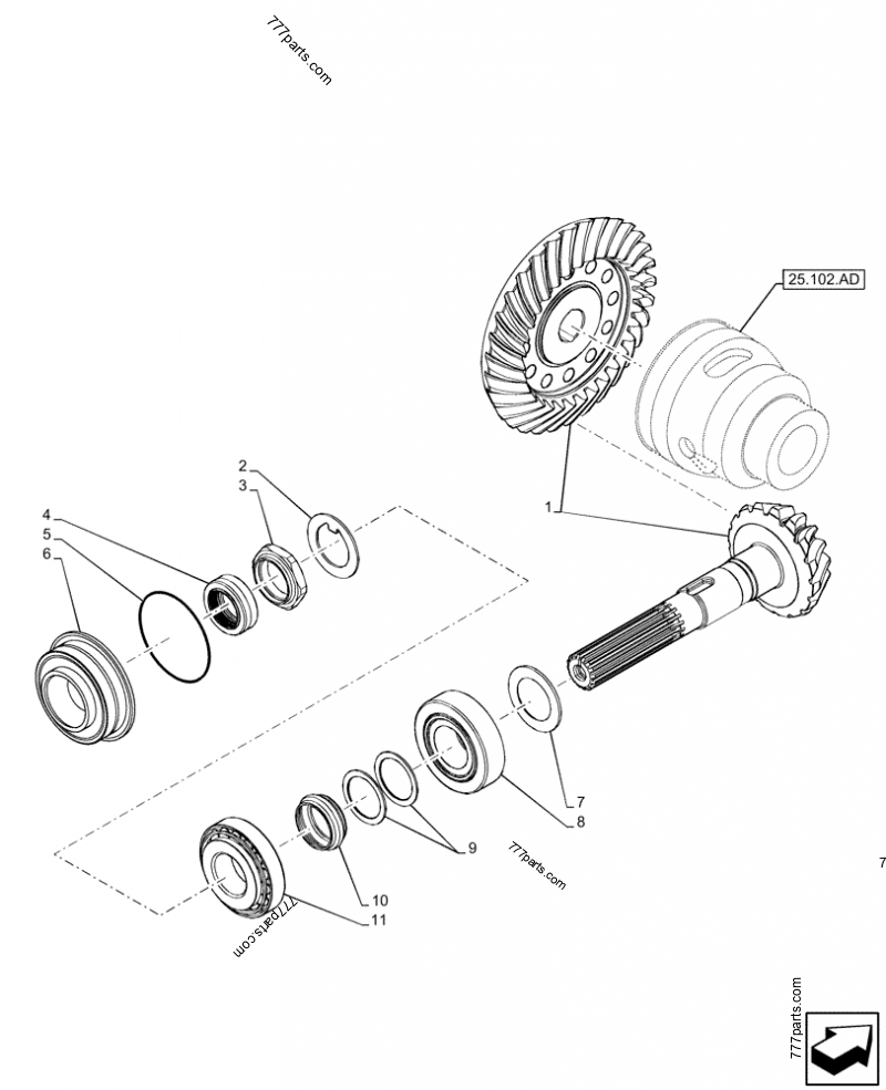 84274691 NUT,M40 x 1.5 - Case spare part | 777parts.com