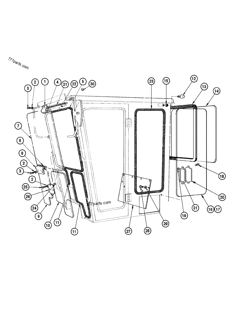 75254361 CAB GLASS ASSY - Case spare part | 777parts.com