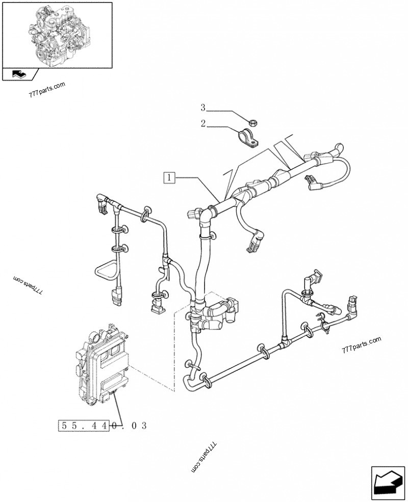 2855886 WIRE HARNESS - Case spare part | 777parts.com