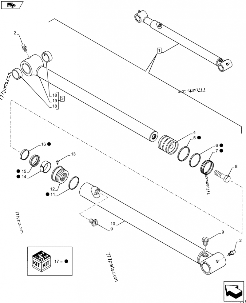 84288837 PISTON ROD/GLAND,120.01mm Bore, 63.58mm Rod, 75.93mm W Case