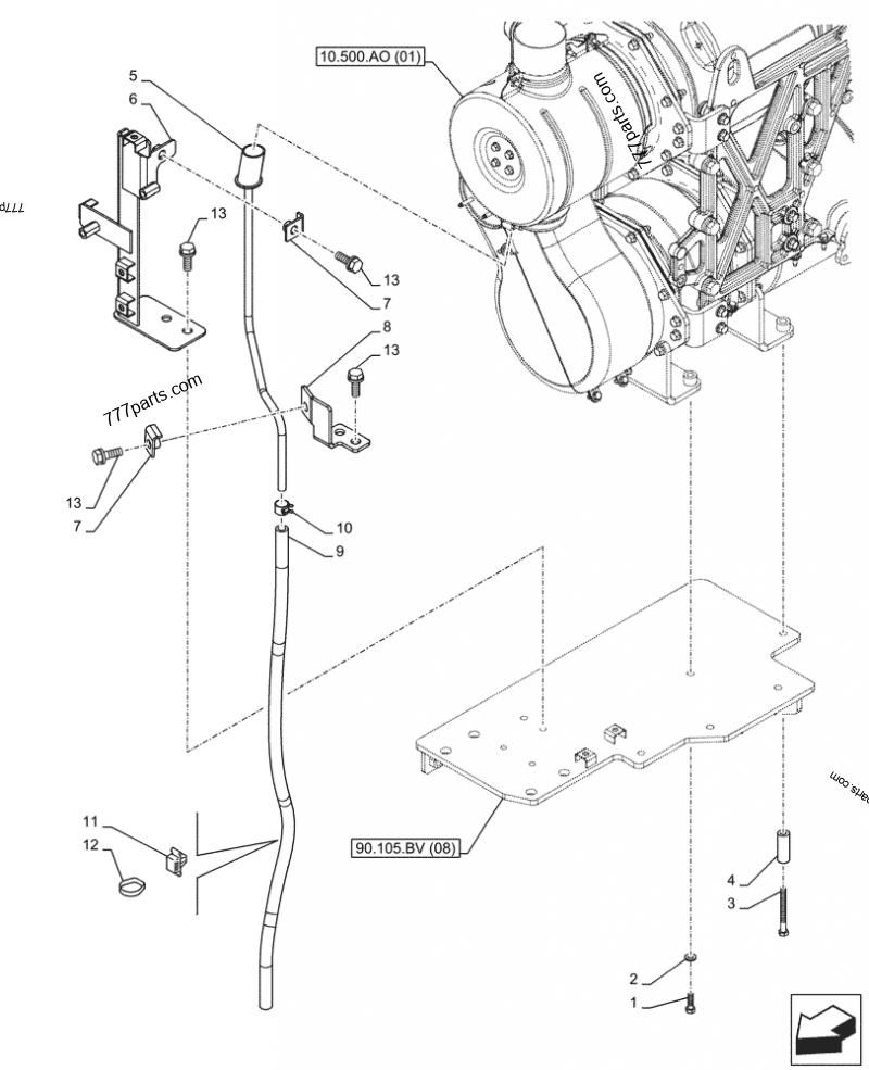 KHH14440 HOSE - Case spare part | 777parts.com