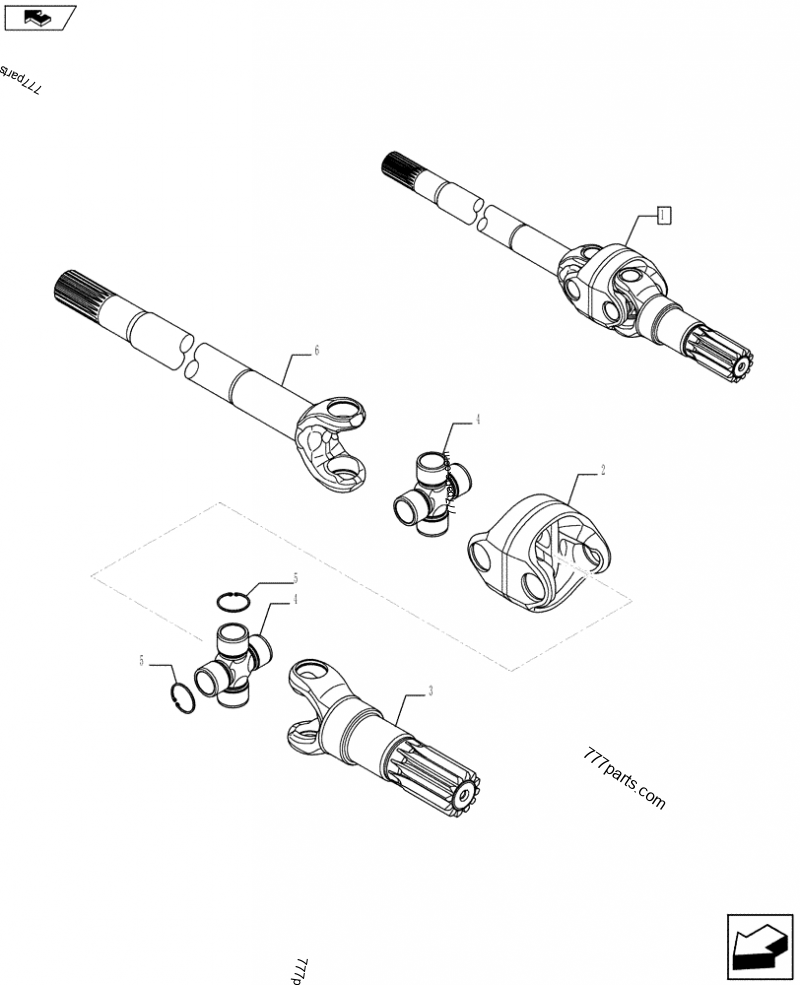 84258430 HALF SHAFT,695mm L, 22T - Case spare part 84258430 HALF SHAFT,695mm L, 22T - Case spare part
