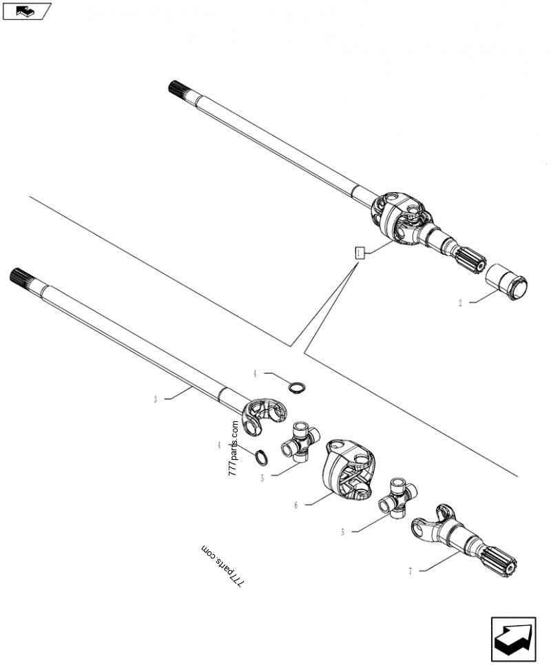 84316955 HALF SHAFT,225mm L, 12T - Case spare part