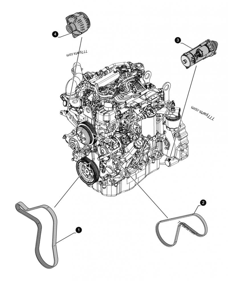 47610667 V-BELT,28.88mm W x 1444.8mm L, 8 Ribs - Case spare part