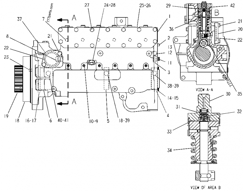 7W3100 CAMSHAFT-FUEL PUMP - Caterpillar spare part | 777parts.com