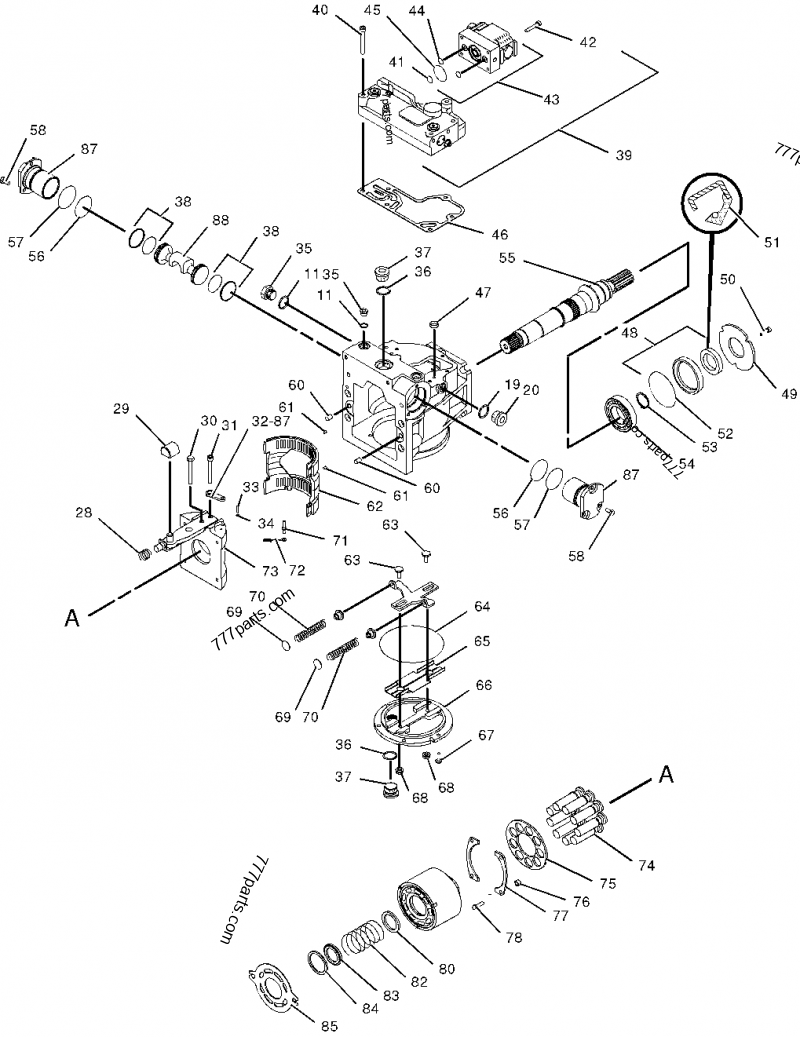 1088538 SHAFT - Caterpillar spare part | 777parts.com