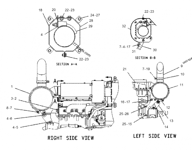 1099464 PIPE-EXHAUST - Caterpillar spare part | 777parts.com