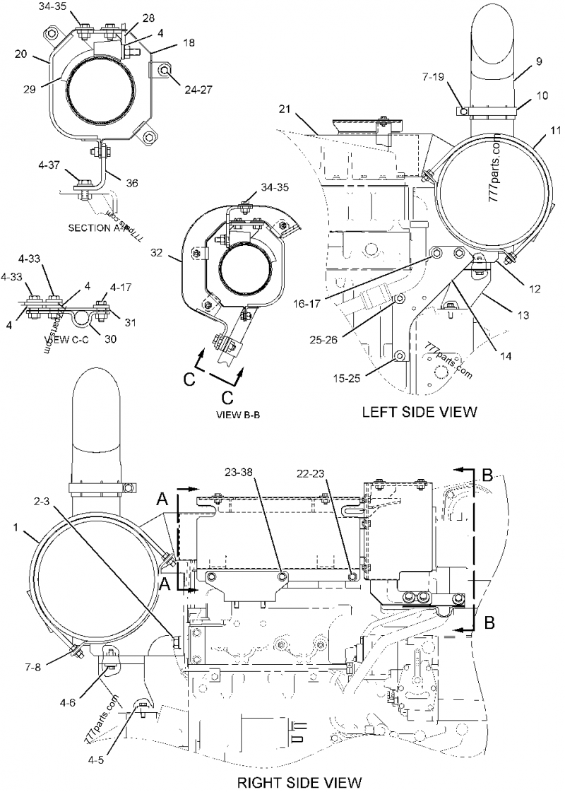 1099464 PIPE-EXHAUST - Caterpillar spare part | 777parts.com