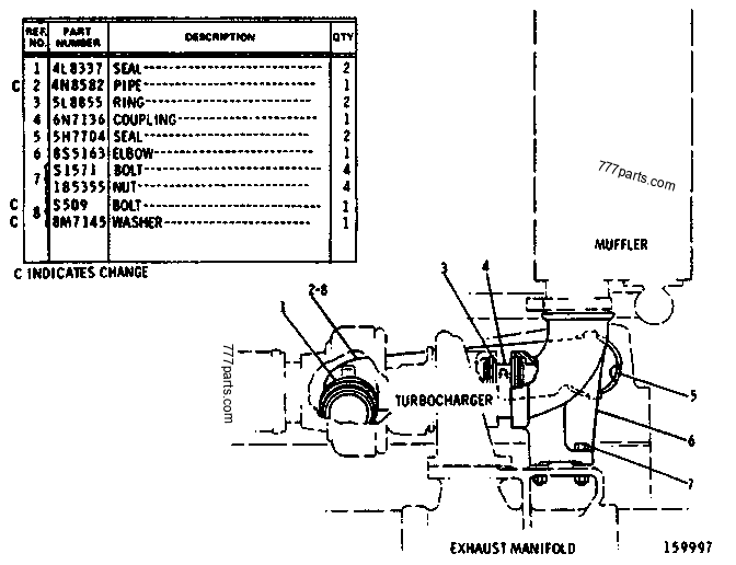 4N8582 PIPE-AIR TRANSFER - Caterpillar spare part | 777parts.com