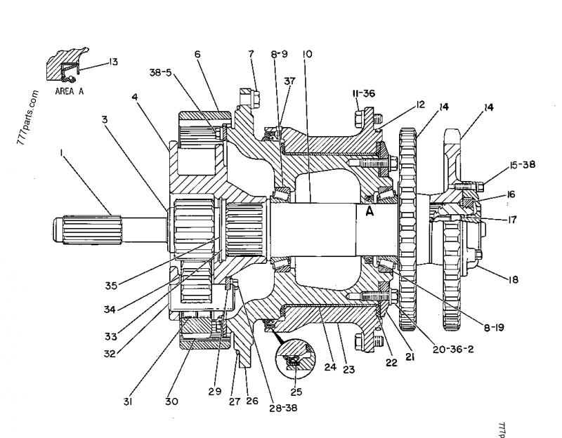 荷葉圖 Powersports Kawasaki - ZX900 (NINJA ZX9R) 1999 - Rear Hub