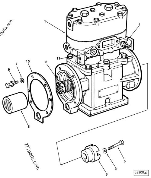 3067469 1 cylinder air compressor - Cummins spare part | 777parts.com