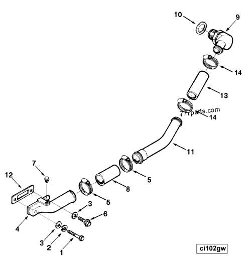196282 Air compressor inlet connection - Cummins spare part
