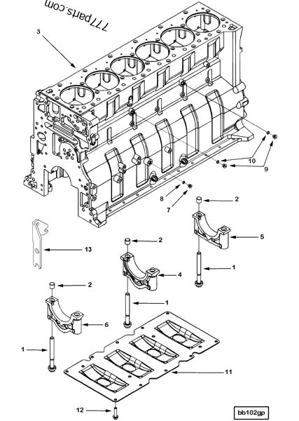 3688549 Main bearing cap - Cummins spare part | 777parts.com