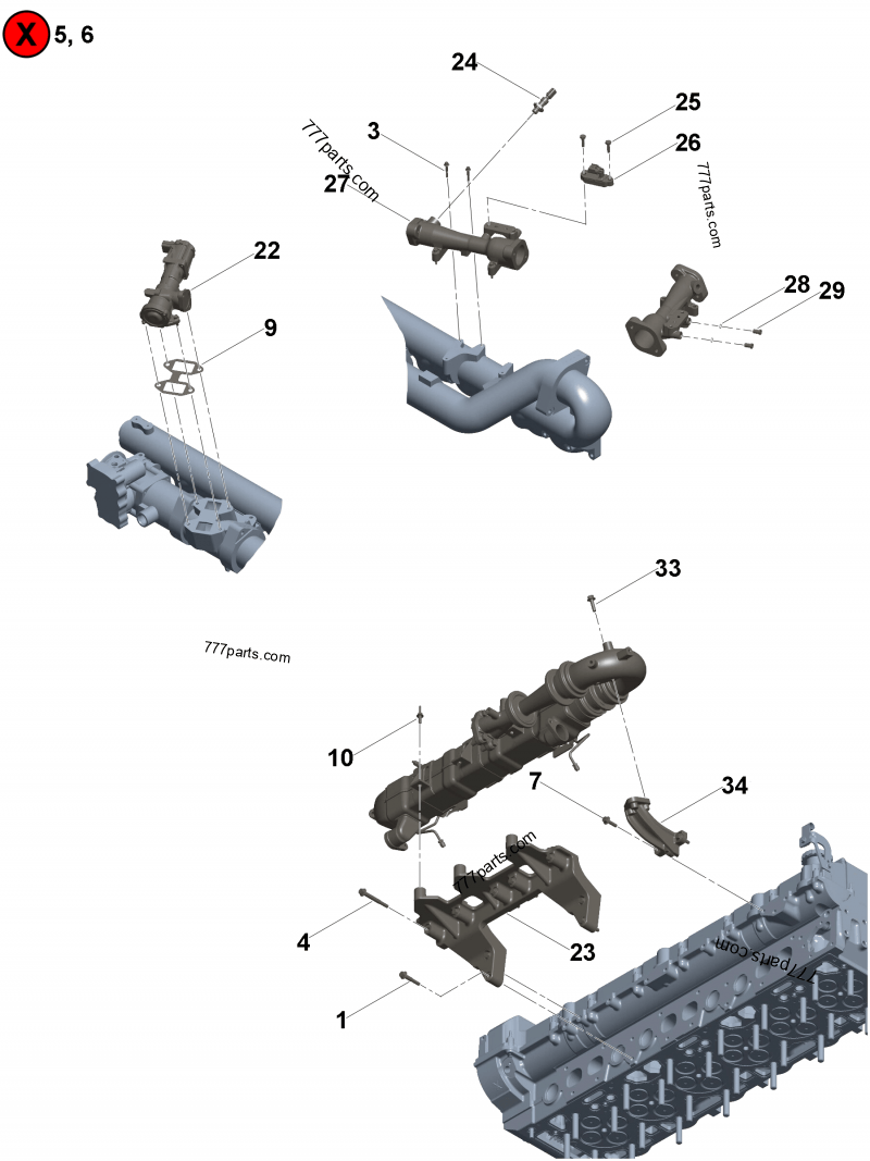 3688976 Exhaust outlet connection - Cummins spare part 3688976 Exhaust outlet connection - Cummins spare part