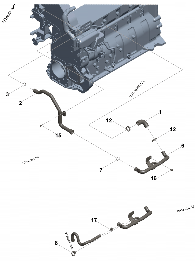 3691418 Elbow hose - Cummins запчасть для спецтехники | 777parts.com