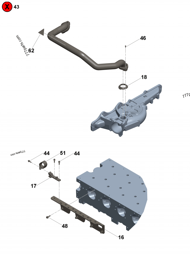 3691740 Exhaust collector connection support - Cummins spare part 