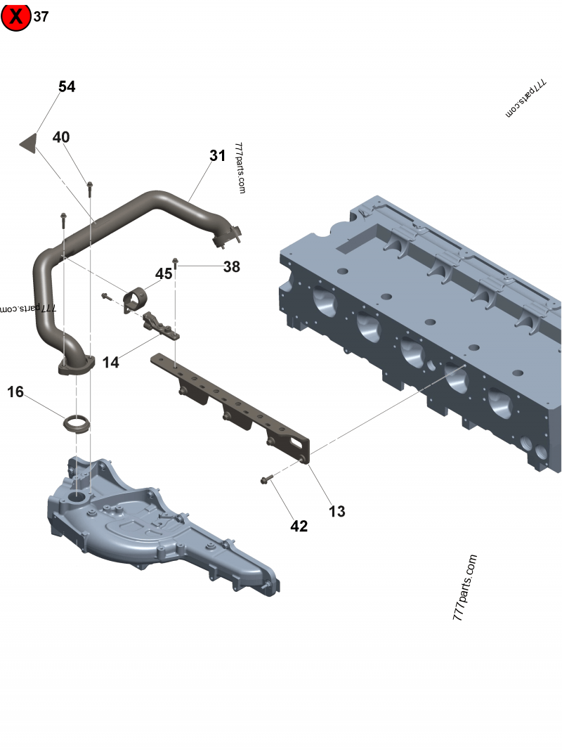 3693248 Exhaust transfer tube - Cummins spare part