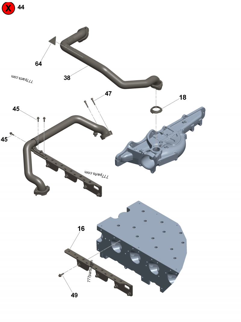 3693406 Water bypass tube - Cummins spare part | 777parts.com