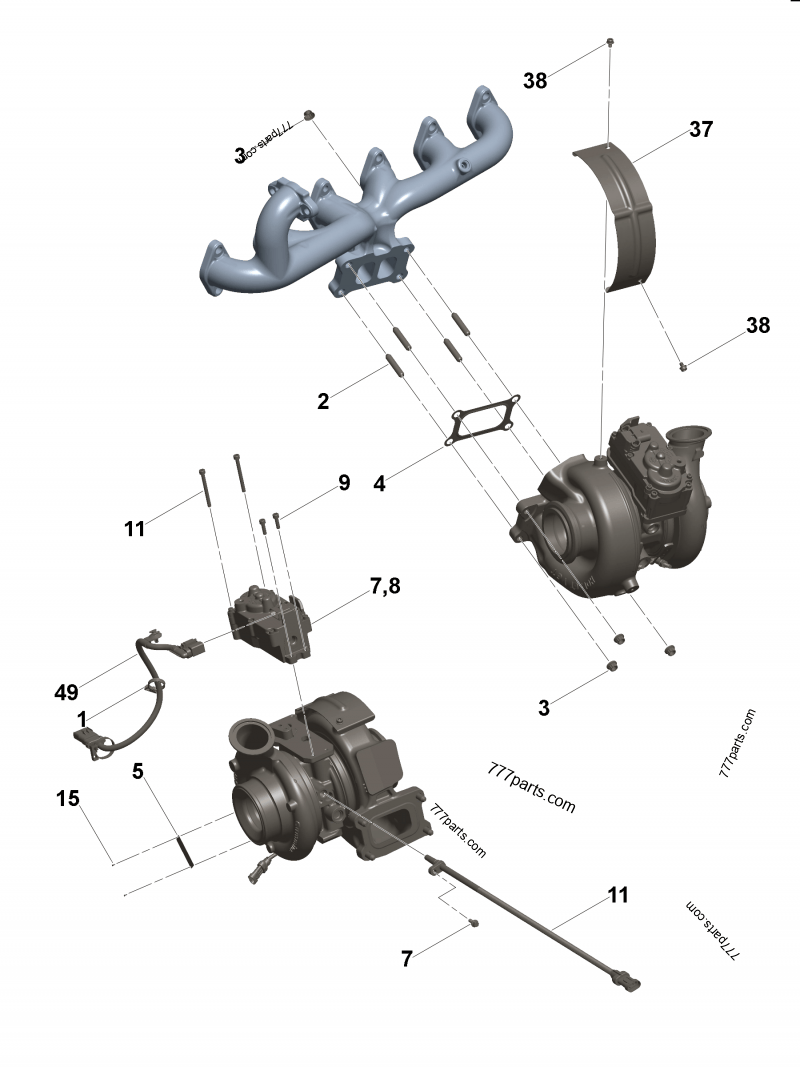 3773720 Turbocharger nozzle ring - Cummins spare part | 777parts.com