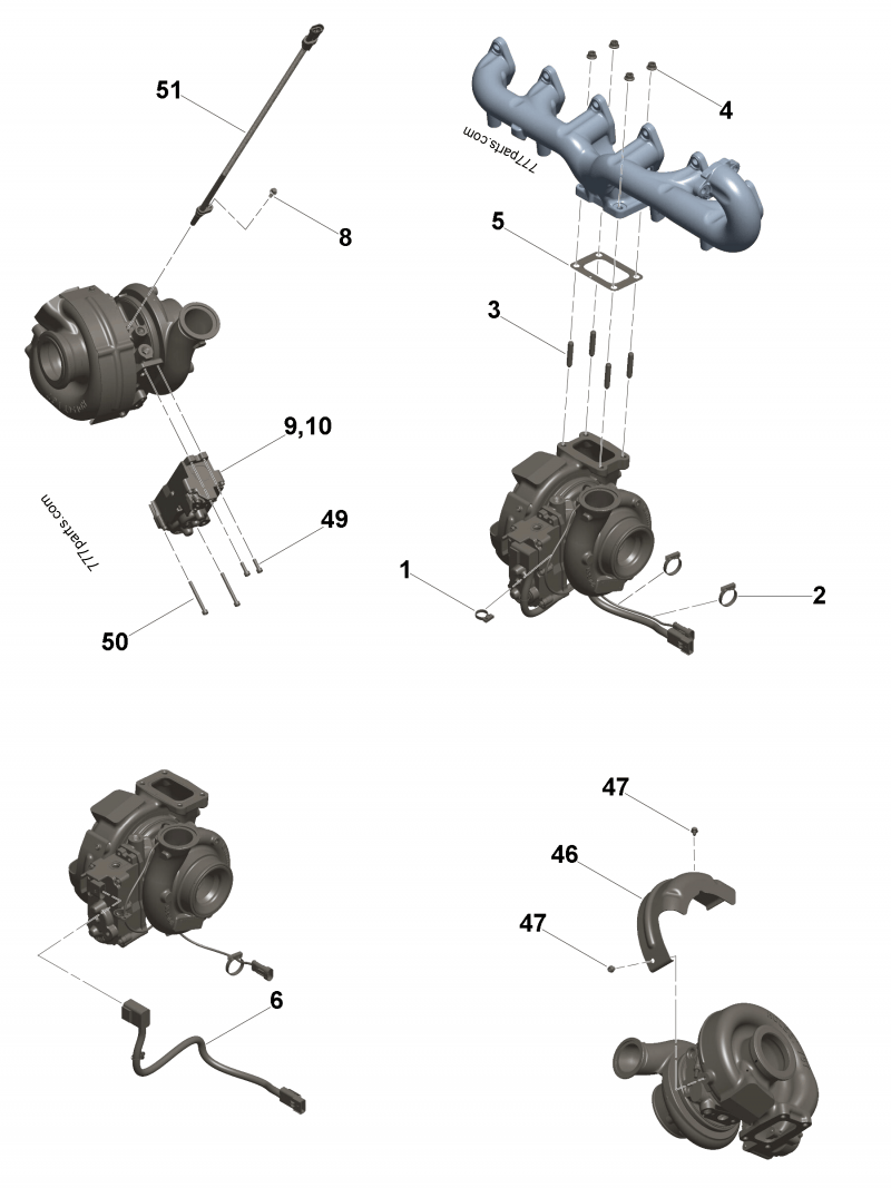 3788692 Turbocharger compressor impeller - Cummins spare part  