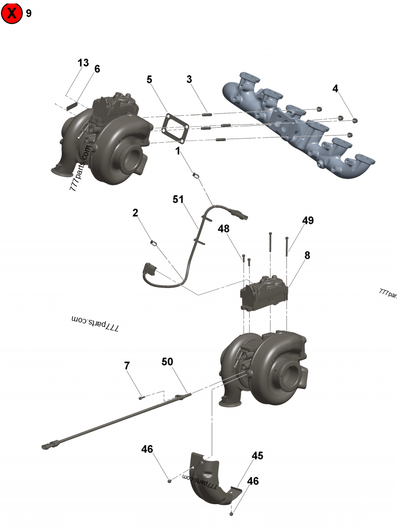 3788692 Turbocharger compressor impeller - Cummins spare part 