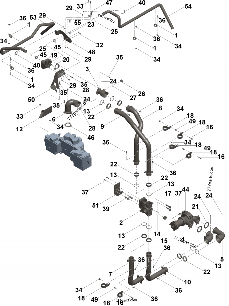 Auxiliary Cooling System - Engines Cummins QSK60 CM2350 K149M 