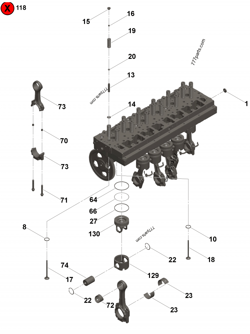 2864032 Cylinder head - Cummins spare part | 777parts.com