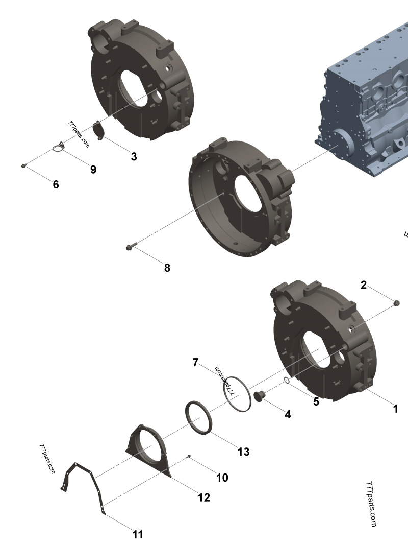 ZHAAGRJ Rear Crank Seal Housing Gasket Kit, High Hardness Long Lasting Fit 4947667 3936895 For Cummins 5 9l 89 02 Cja 7010 - View #11