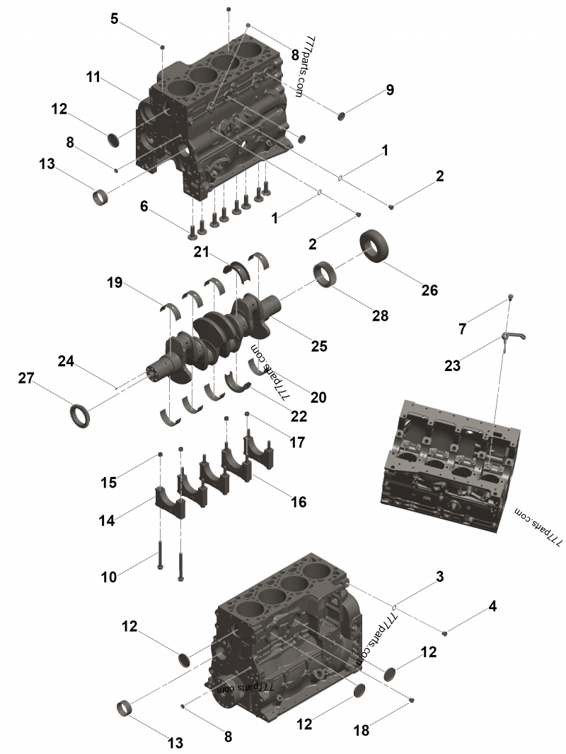 3969076 Cylinder block - Cummins spare part | 777parts.com