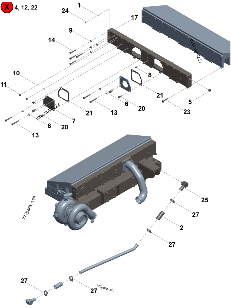 3973334 Exhaust manifold - Cummins spare part | 777parts.com 