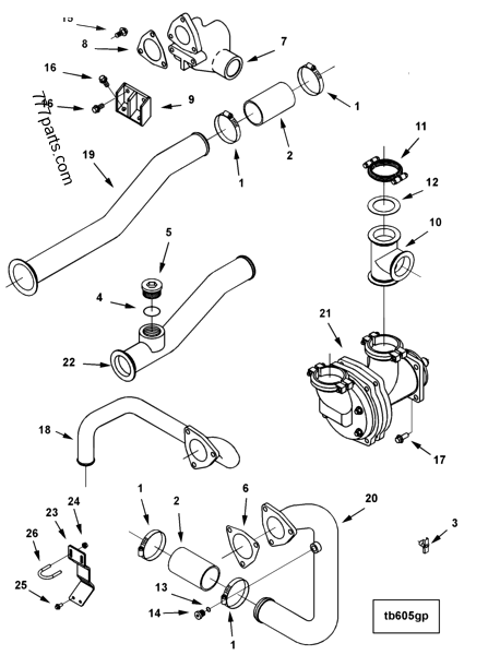 4000866 Water bypass tube - Cummins spare part | 777parts.com