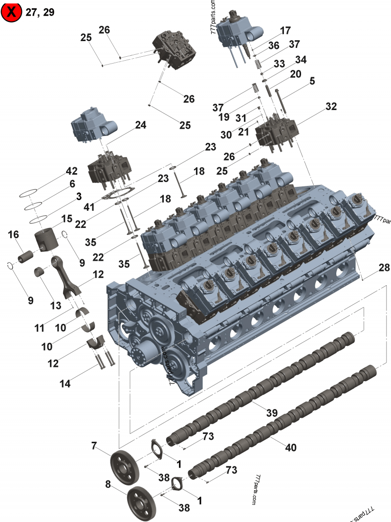 4016471 Left bank camshaft - Cummins spare part | 777parts.com 
