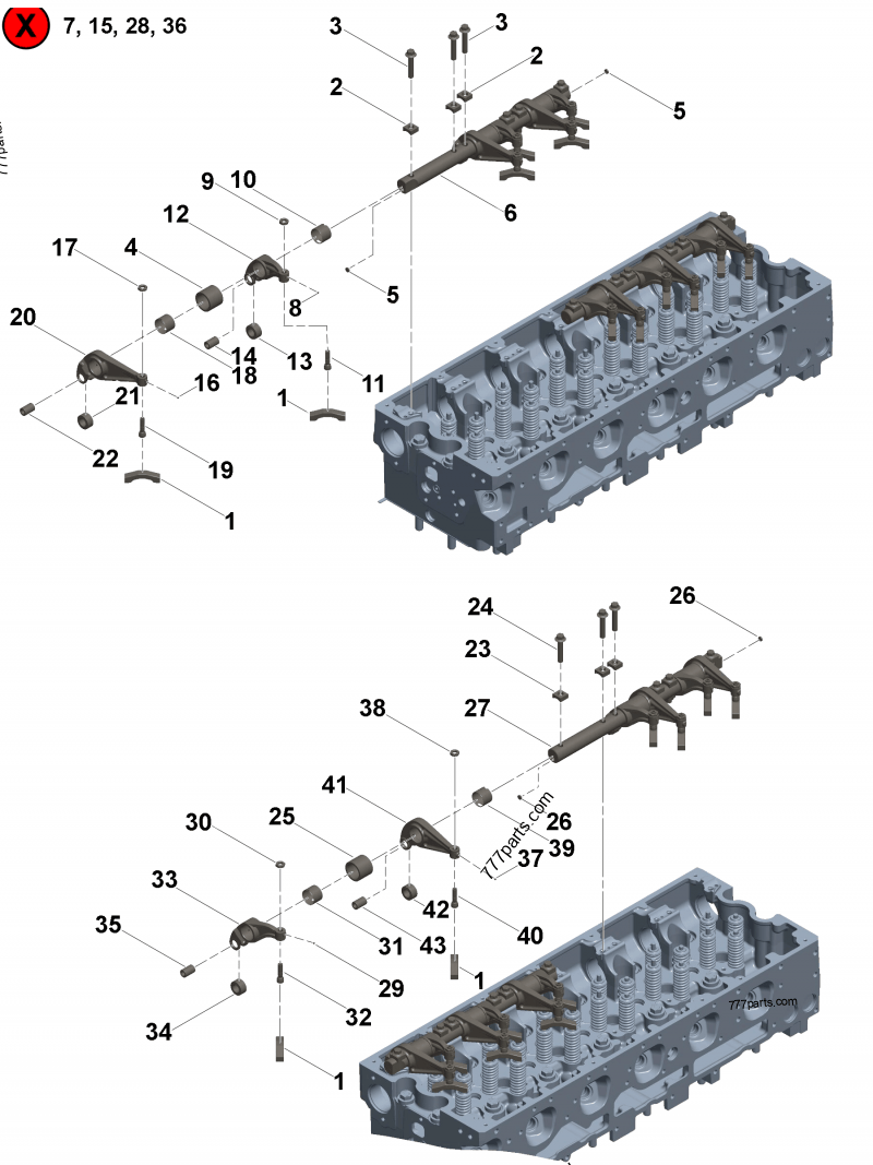 Rocker Lever - Engines Cummins QSX15 CM2250 (D103014GD01
