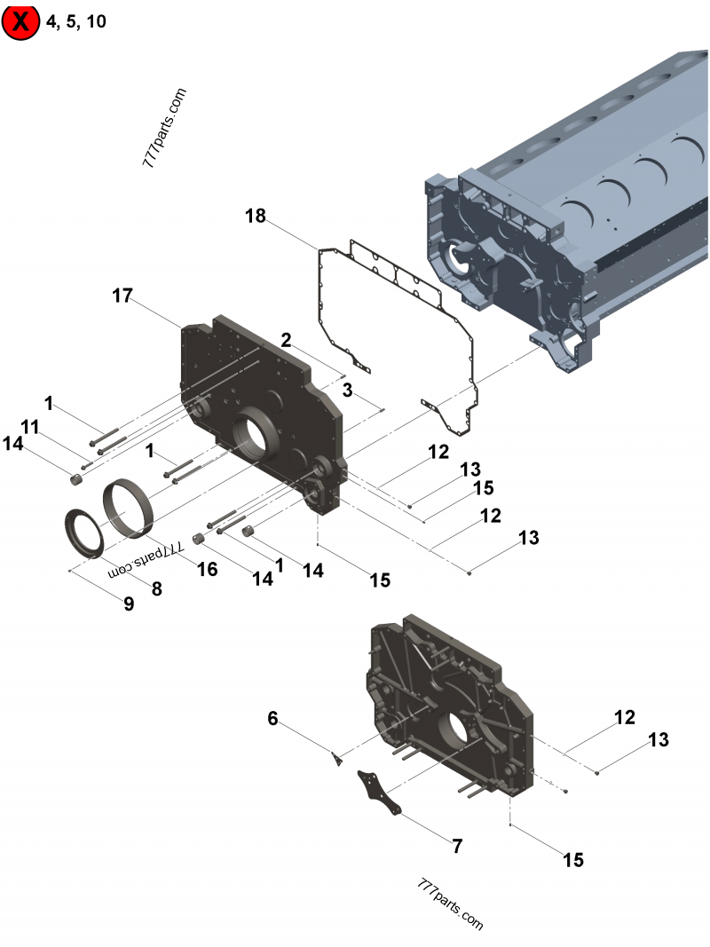 4066254 Gear cover - Cummins spare part | 777parts.com
