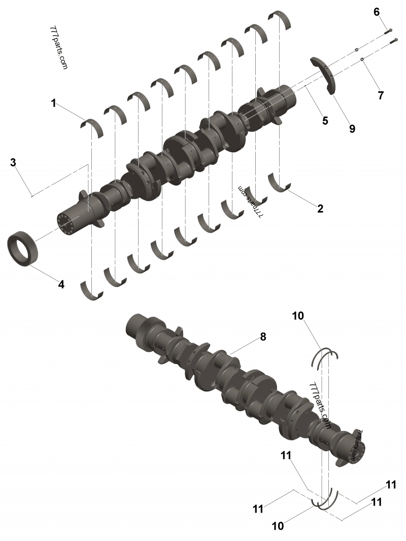 4098436 Engine crankshaft - Cummins spare part | 777parts.com 