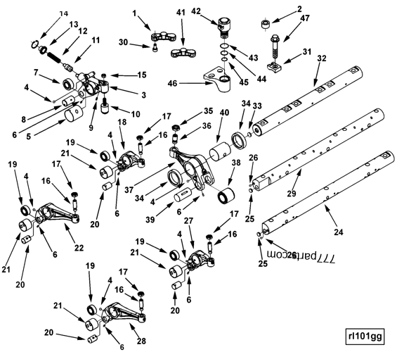 4101461 Rocker lever top level assembly assembly - Cummins spare 