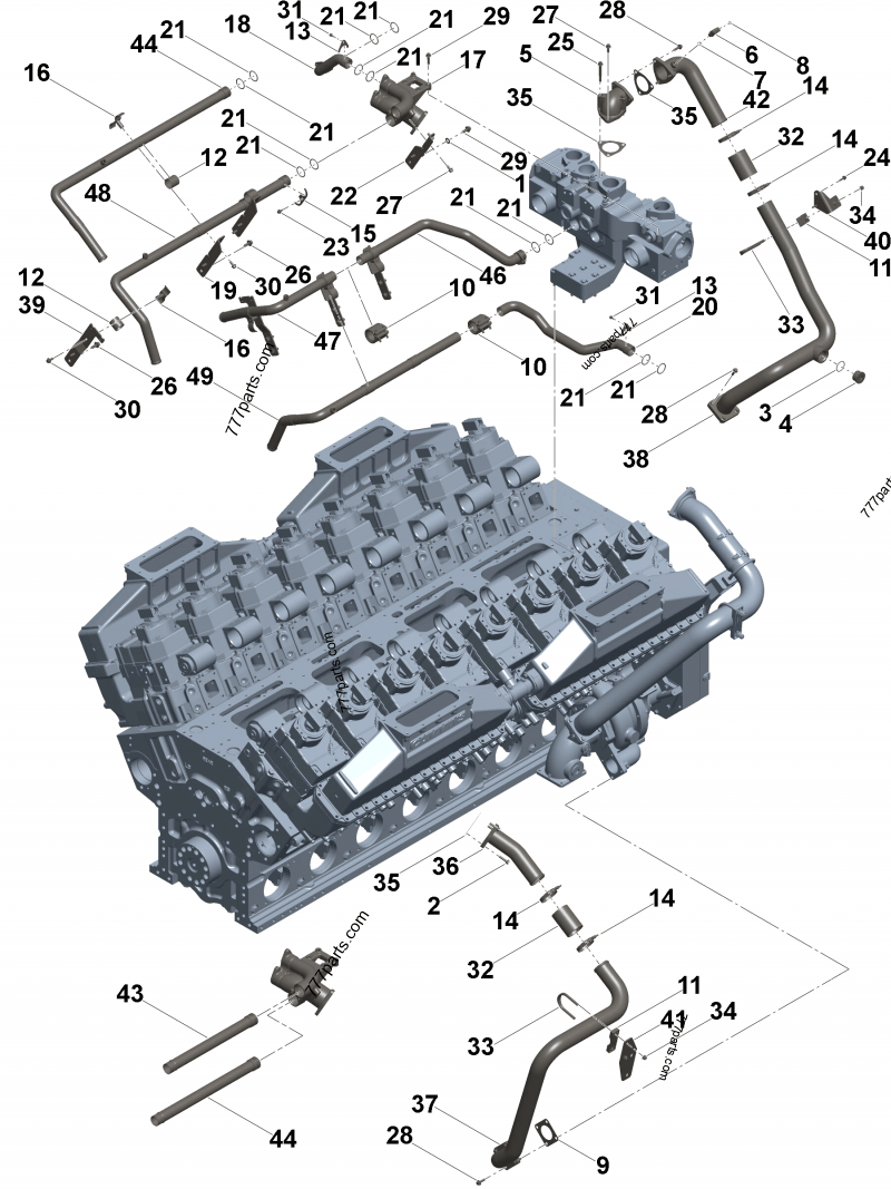 4372825 Water transfer tube - Cummins spare part | 777parts.com