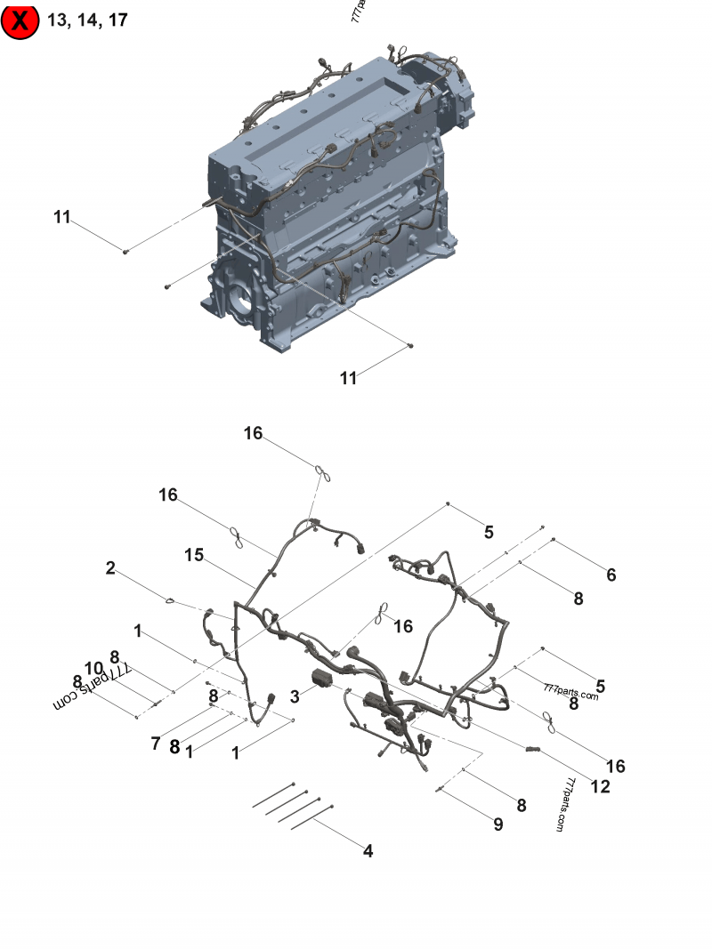 4373988 Electronic control module wiring harness - Cummins spare  