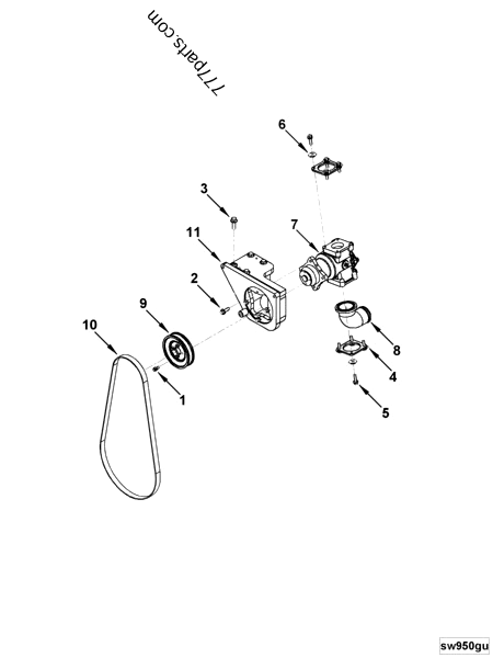 4946197 V ribbed belt - Cummins spare part | 777parts.com