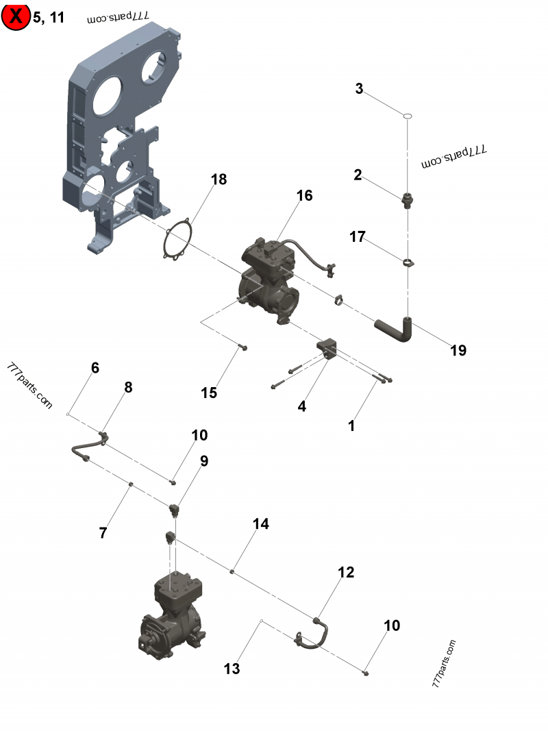 4965690 Accessory drive support gasket - Cummins spare part