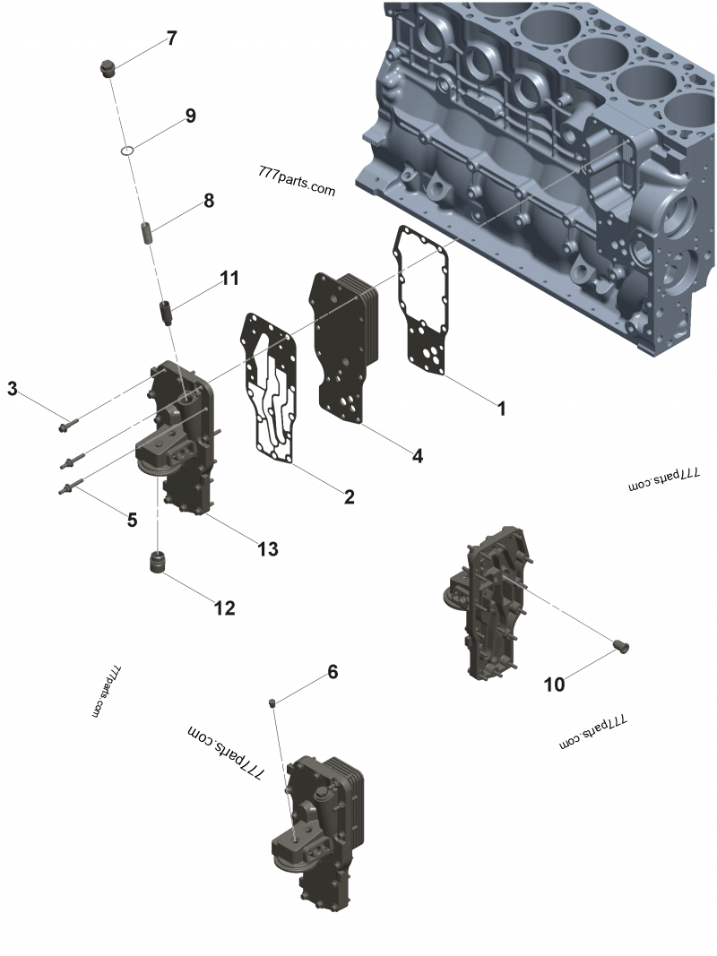 4980333 Lubricating oil filter head - Cummins spare part