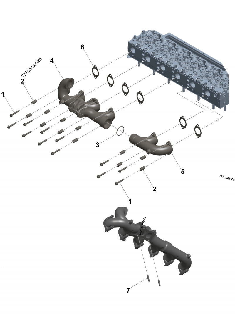 4994288 exhaust manifold cummins spare part 777parts